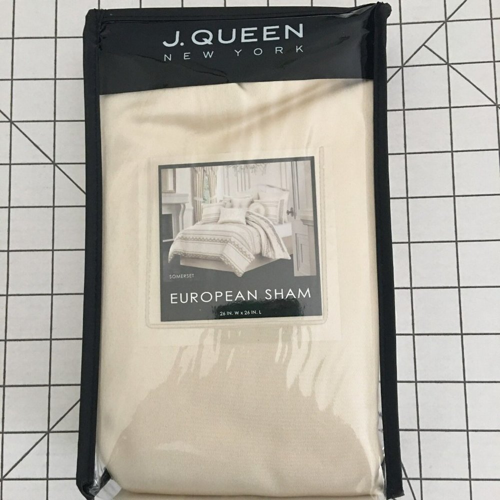 NWT NEW J. QUEEN New York SOMERSET Euro Sham 26 X 26 100% Polyester MSRP: $80 - Picture 2 of 6